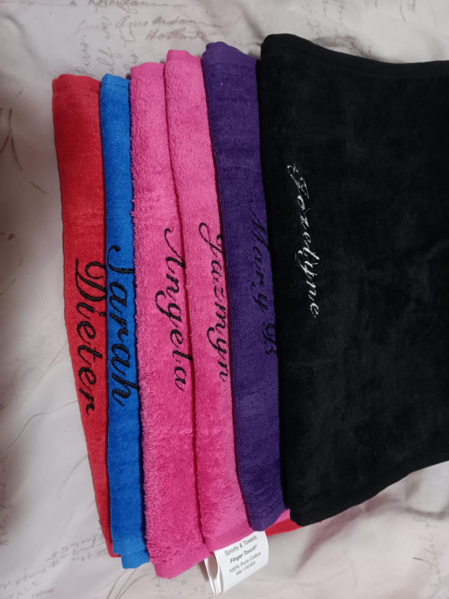 Towels in various colors