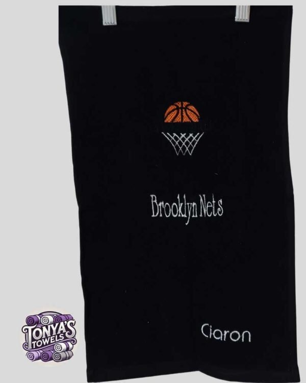 Black-Towel-Customized-With-Text-Brooklyn-Nets-Claron